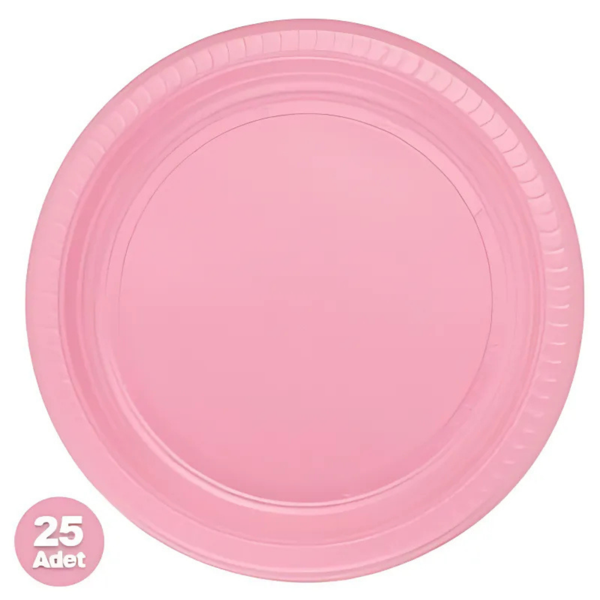 Pembe Plastik Tabak 25 Adet - Image 1