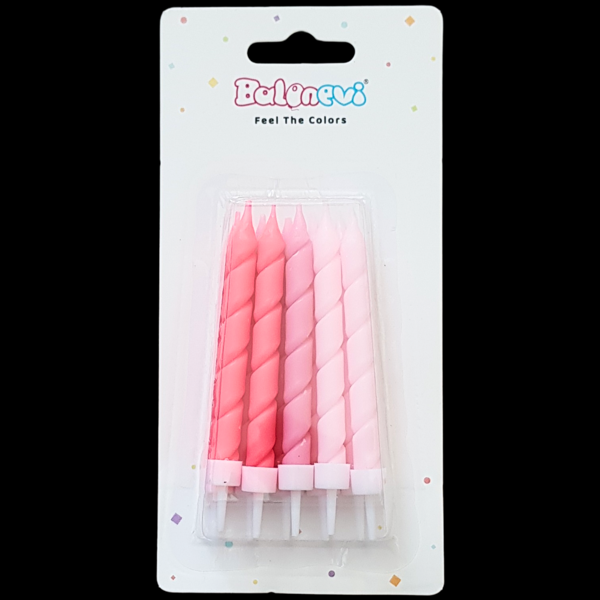 Spiral Pembe Pasta Mum 8 cm * 10 Adet - Image 1