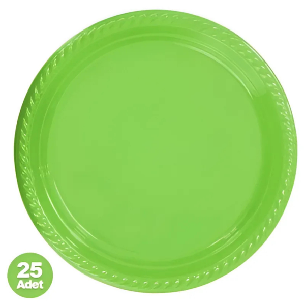 Yeşil Plastik Tabak 25 Adet - Image 1