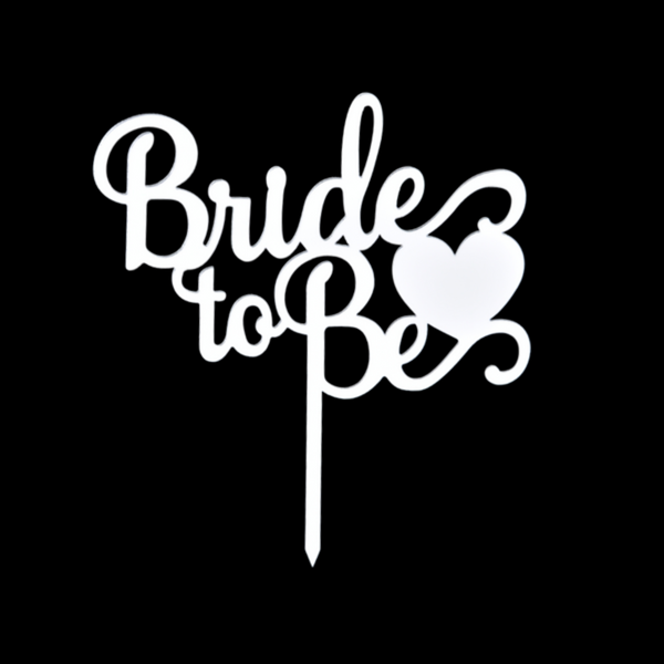 Bride To Be Gümüş Pleksi Pasta Süsü - Image 1