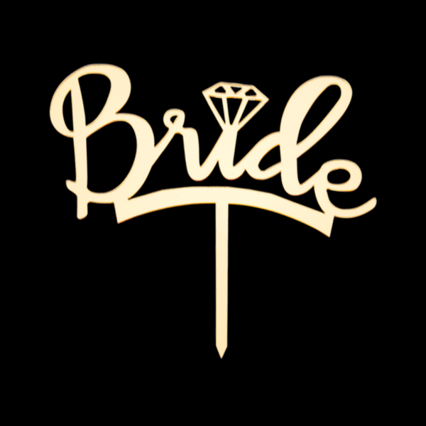 Bride Altın Pleksi Pasta Süsü - Image 1