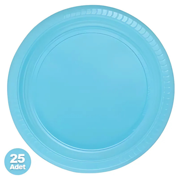 Bebek Mavi Plastik Tabak 25 Adet - Image 1