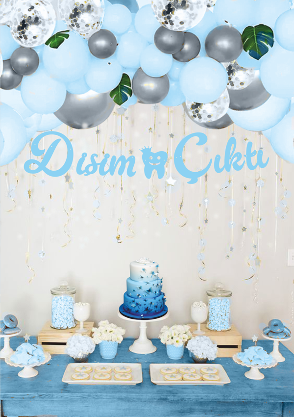 Dişim Çıktı Mavi Kaligrafi Banner - Image 1