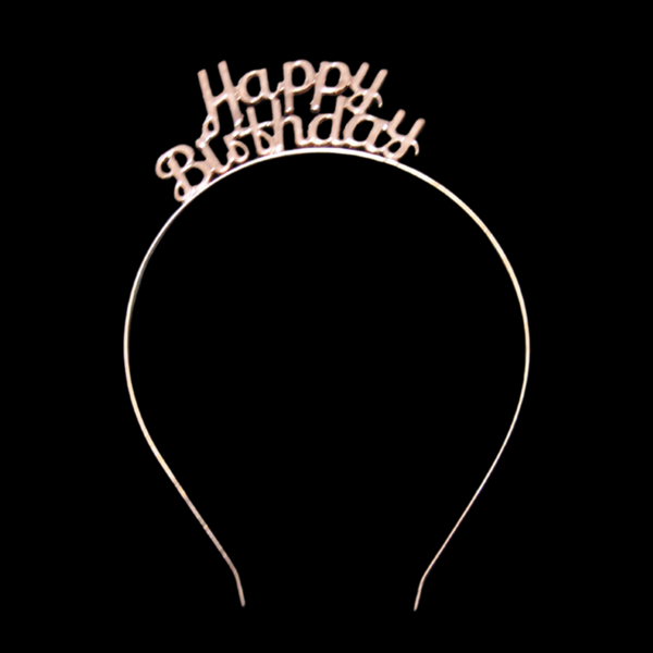 Happy Birthday Rose Gold Renkli Metal Taç - Image 1