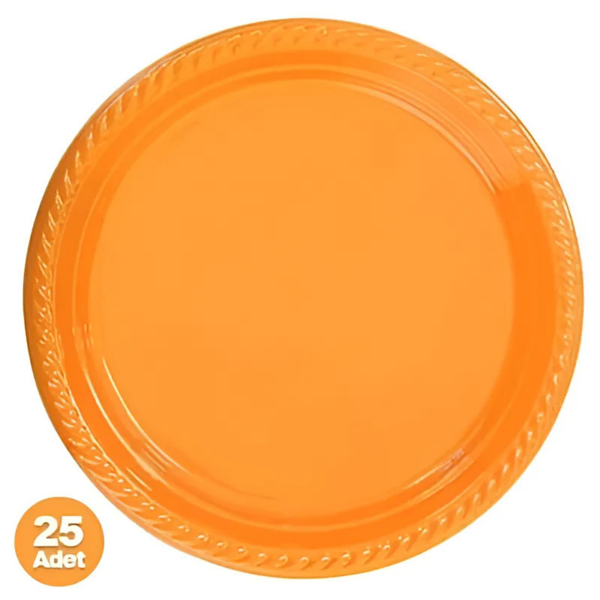 Turuncu Plastik Tabak 25 Adet - Image 1