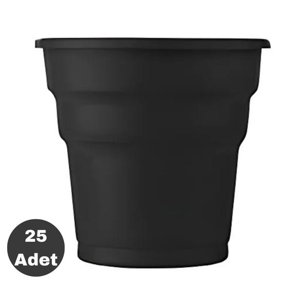 Siyah Plastik Bardak 25 Adet - Image 1