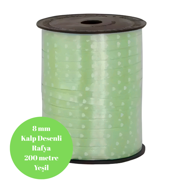Rafya Kalp Desenli 8mm 200 metre Yeşil - Image 1