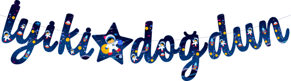 Uzay Temalı İyiki Doğdun Kaligrafi Banner - Image 1