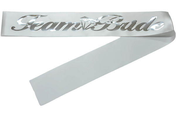 Team Bride Kuşak Beyaz Üzeri Gümüş - Image 1