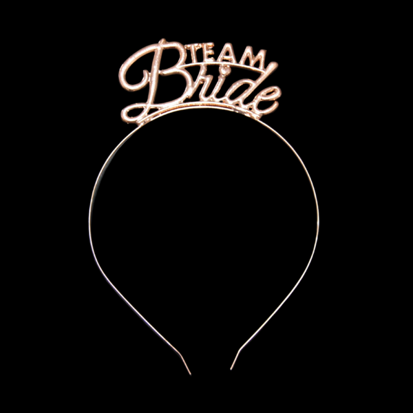 Team Bride Rose Gold Renkli Metal Taç - Image 1