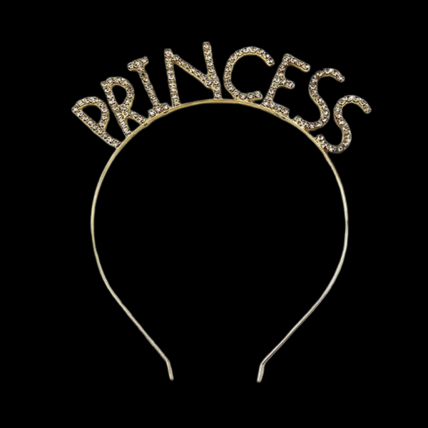 Princess Altın Renkli Taşlı Metal Taç - Image 1