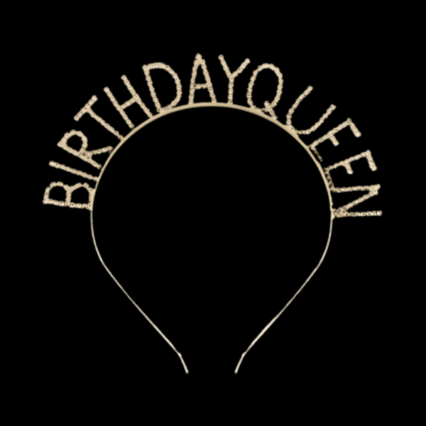 Birthday Queen Altın Renkli Taşlı Metal Taç - Image 1