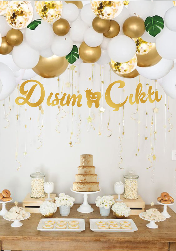 Dişim Çıktı Altın Kaligrafi Banner - Image 1