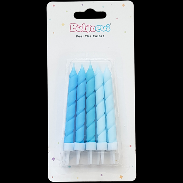 Spiral Mavi Pasta Mum 8 cm * 10 Adet - Image 1