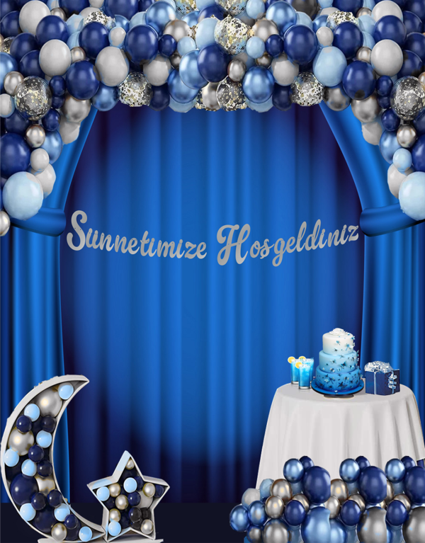 Sünnetimize Hoşgeldiniz Gümüş Kaligrafi Banner - Image 1