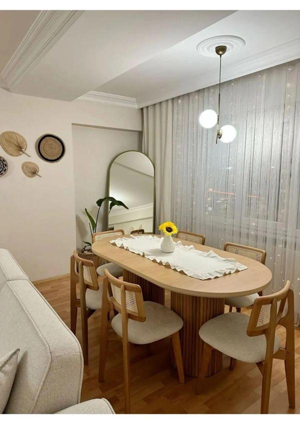 Luno 6’lı Masa Sandalye Takımı – Oval Masa - Image 1