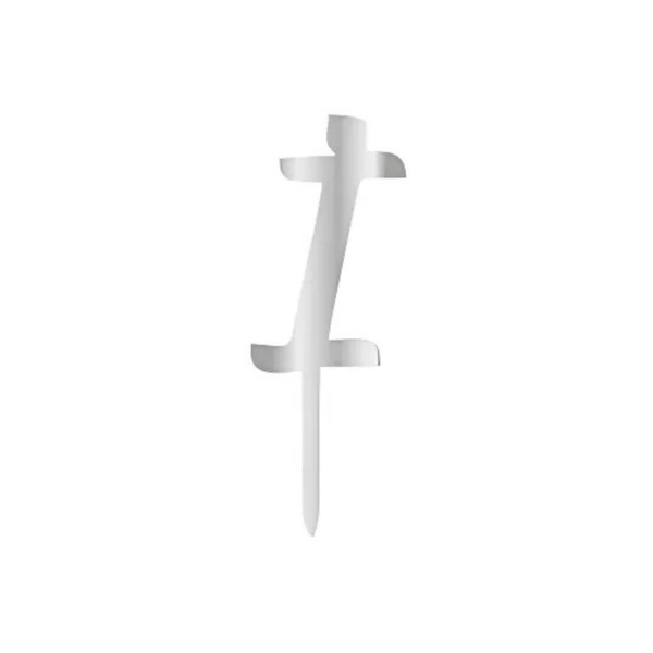 İ Harfi Gümüş Pleksi Pasta Süsü 7 cm - Image 1