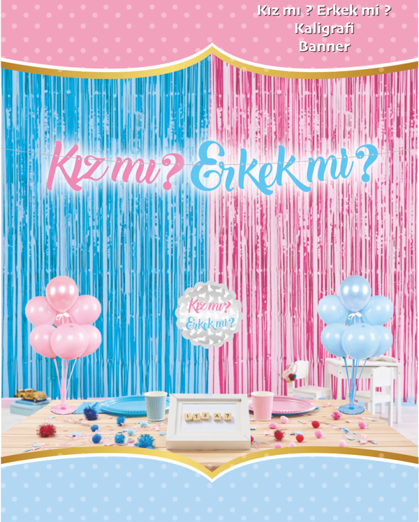 Kızmı Erkekmi Kaligrafi Banner - Image 1
