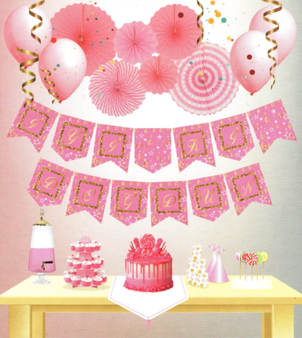 İyiki Doğdun Pembe Temalı Uzar Yazı Banner - Image 1