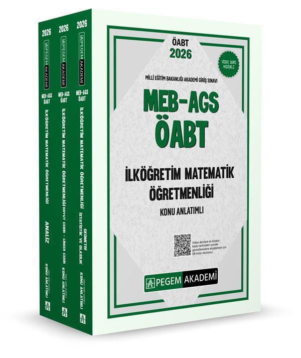 2026 MEB AGS ÖABT İlköğretim Matematik Konu Anlatımlı (3 Kitap) - Pegem Akademi Yayıncılık - Image 1