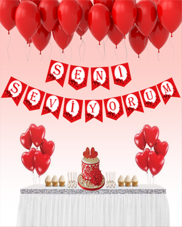 Seni Seviyorum Temalı Uzar Yazı Banner - Image 1