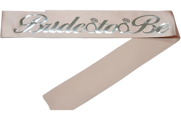 Bride To Be Kuşak Pudra Pembe Üzeri Gümüş - Image 1