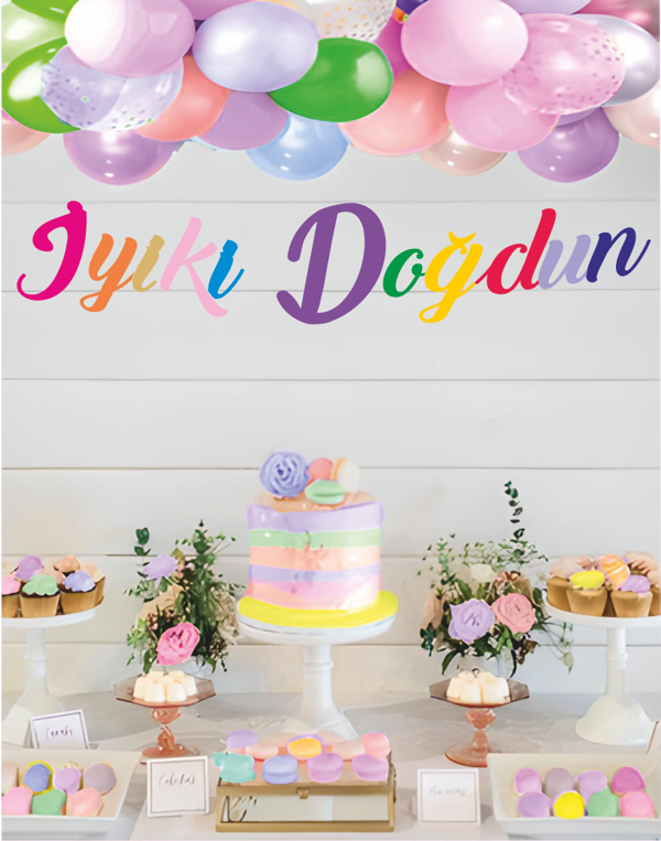 İyiki Doğdun Renkli Kaligrafi Banner - Image 1