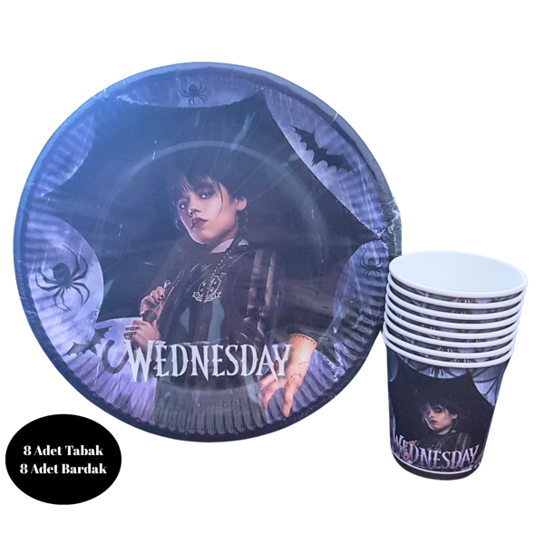 Wednesday Karton Tabak Bardak 8 li Set - Image 1