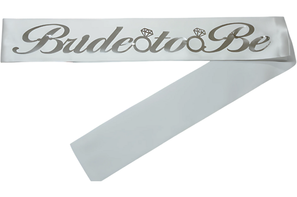 Bride To Be Kuşak Beyaz Üzeri Gümüş - Image 1