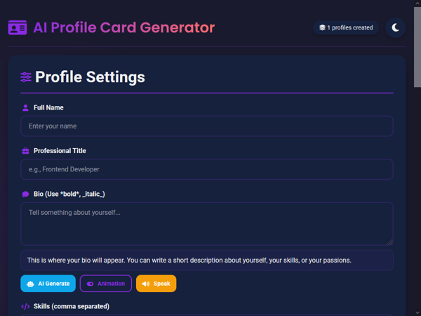AI Profile Card Generator - Image 1