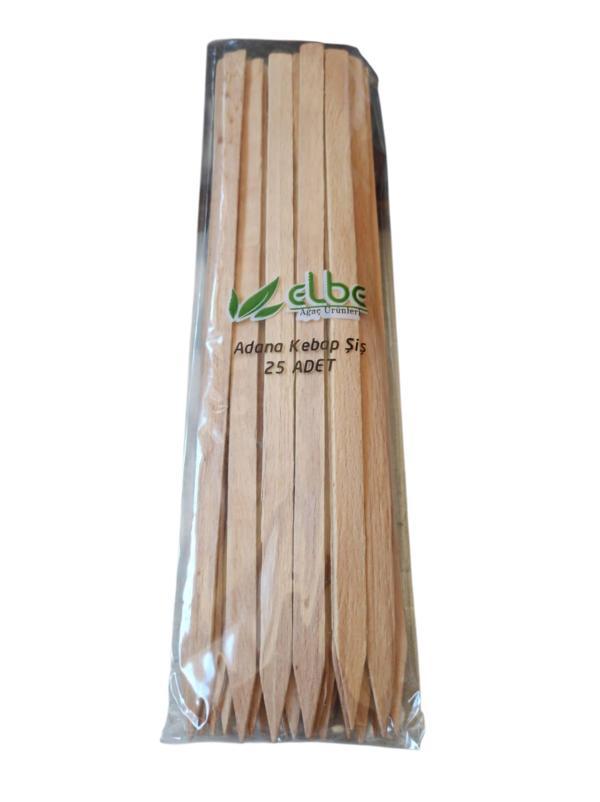 elbe ahşap adana kebap şiş 25 cm & 25 adet - Image 1