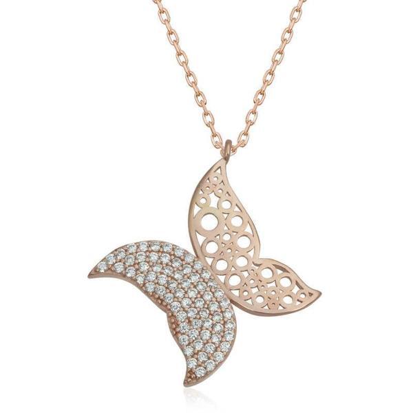 925 Ayar Gümüş Kelebek Kadın Gümüş Kolye - Image 1