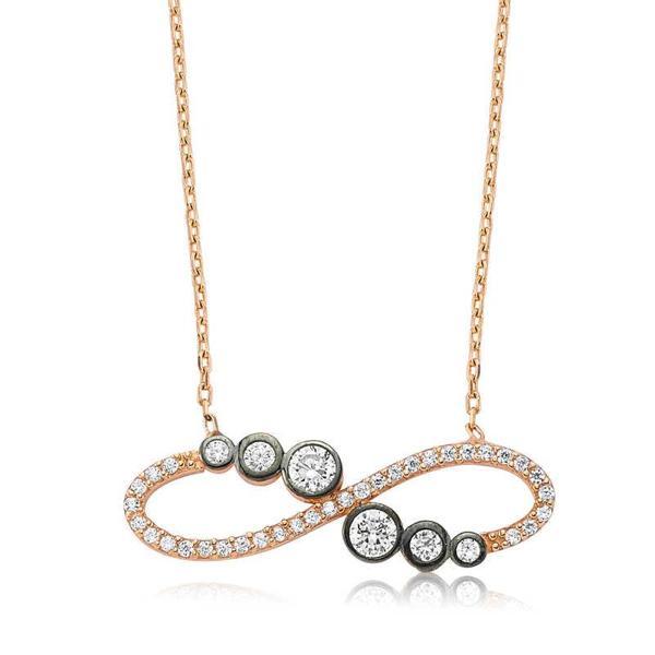 925 Ayar Gümüş Su Yolu Sonsuzluk Kadın Gümüş Kolye - Image 1