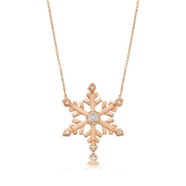 925 Ayar Gümüş Kar Tanesi Kadın Gümüş Kolye - Image 1