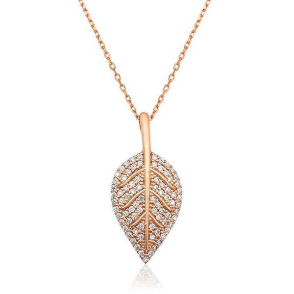 925 Ayar Gümüş Yaprak Kadın Gümüş Kolye - Image 1