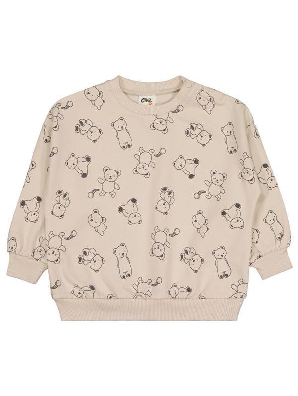Civil Baby Kontür Ayı Empirme 6-18 Ay Sweatshirt - Bej12-18 Ay - Image 1