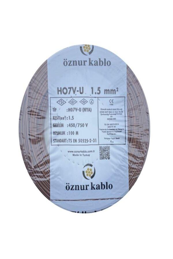 Öznur Kablo 1.5Mm Nya Kahverengi Bakır Kablo (100M Fiyatıdır.) - Image 1