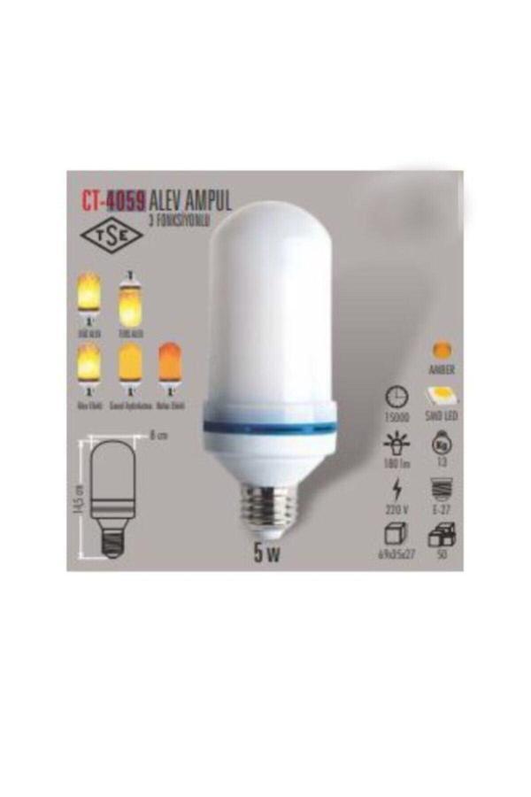 Proelist Alevli Led Ampul 5W Amber Renk Ct-4059 Ct-4059 - Led Ampul - E27 - 5,5 Watt - Image 1