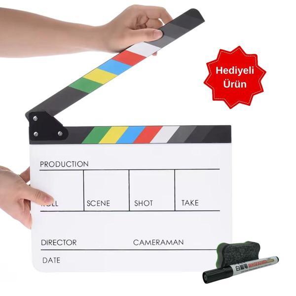GDX CLP-01 Klaket - Clapperboard Clapboard (Kalem ve Silgi Hediyeli) - Image 1