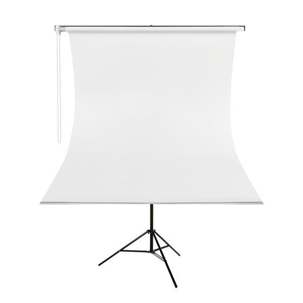 GDX Kumaş - Seyyar Vesikalık Beyaz Renk Fon Perde 135x200 cm - Image 1