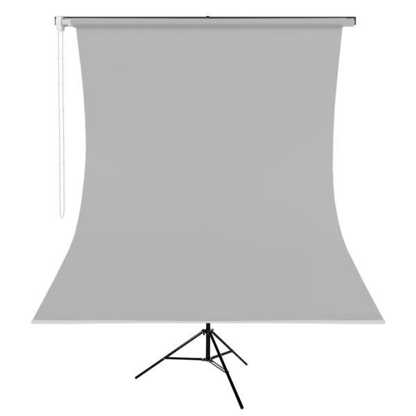 GDX Kumaş - Seyyar Vesikalık Gri Renk Fon Perde 190x400 cm - Image 1