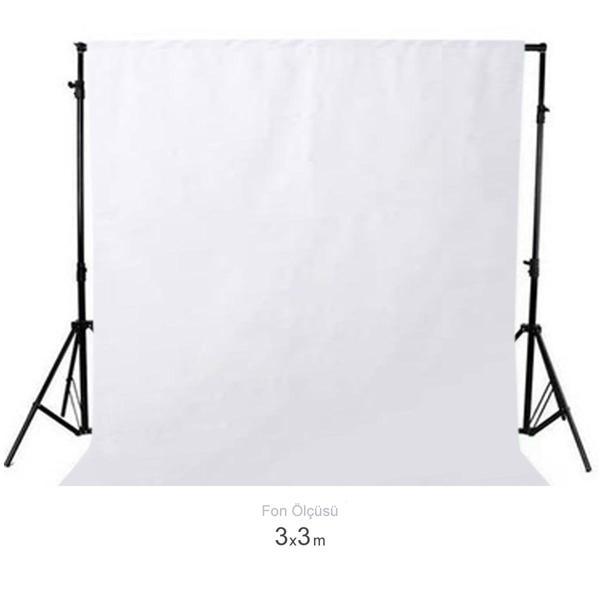 Gdx Seyyar Beyaz Fon Perde (Katlanabilir Kumaş) 3x3 Metre - Image 1