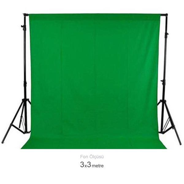 Gdx Seyyar Yeşil Fon Perde (Katlanabilir Kumaş) 3x3 Metre - Image 1