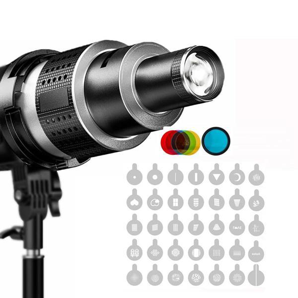 Gdx SN-02 120mm Optik Snoot Bowens Bağlantılı 35 Desen Kartlı 5 Renkli Filtreli - Image 1