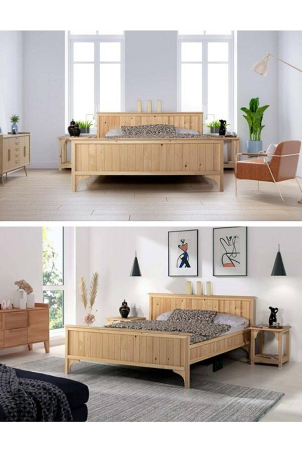 Yapsa Home Mobilya Mika Masif Ahşap Karyola - Image 1