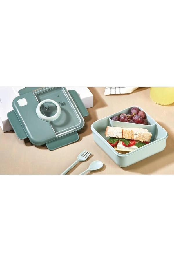 Qlux Diyet Ofis Okul Sporcu Fitness Lunch Box Sefer Tası Çatal Kaşıklı Beslenme Kabı Bpa İçermez - Image 1