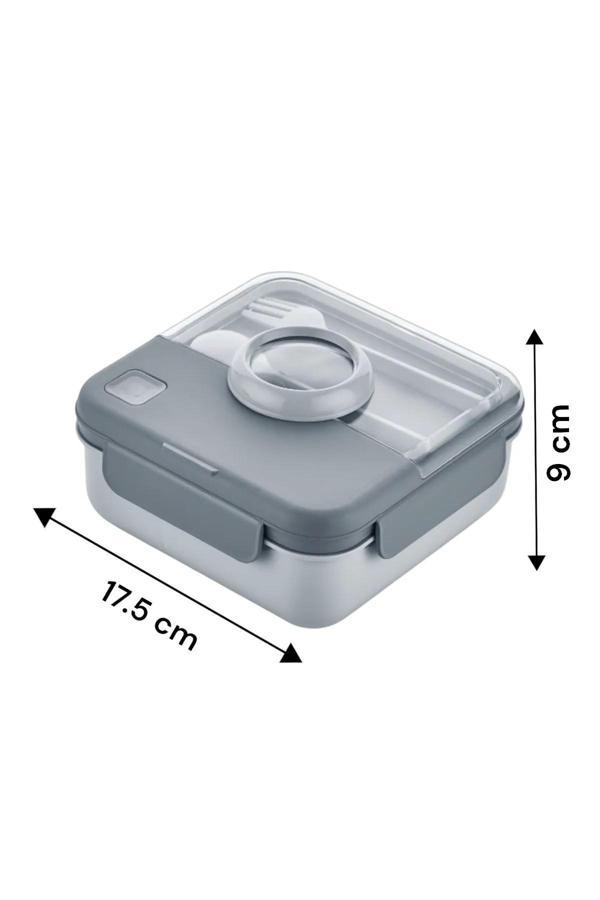 Qlux L-00927 Lunch Box Diyet Ofis Okul Sporcu Fitness Sefer Tası Çatal Kaşıklı Beslenme Kabı Bpa İçe - Image 1