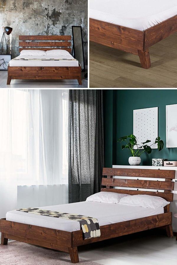 Yapsa Home Mobilya Mira-Doğal Masif Ahşap Karyola-Ceviz - Image 1