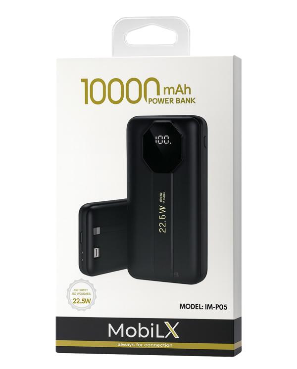 Mobilx 10000 mAh 22.5W Hızlı Şarj Powerbank (Siyah/Beyaz) - Image 1