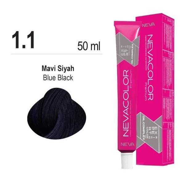 NEVACOLOR SAÇ BOYASI 1.1 MAVİ SİYAH - Image 1